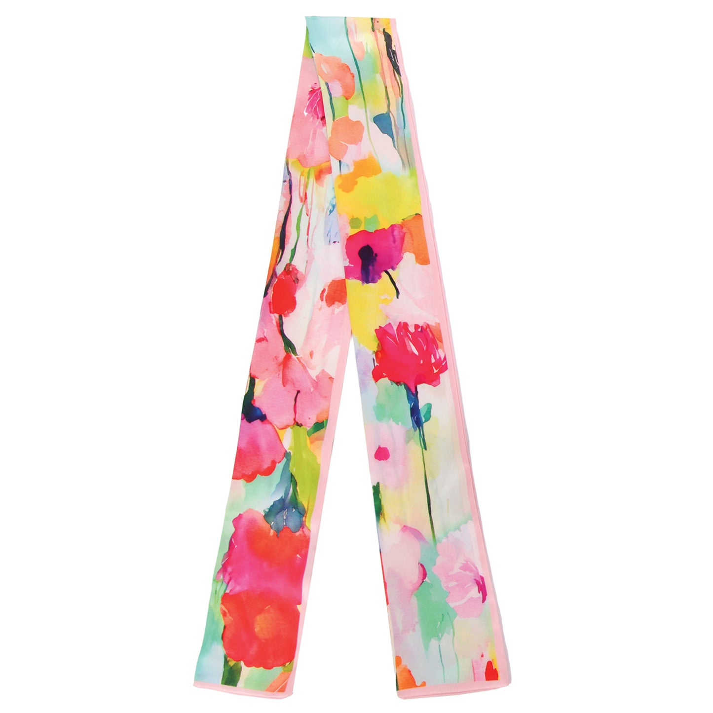Watercolor Floral Skinny Scarf
