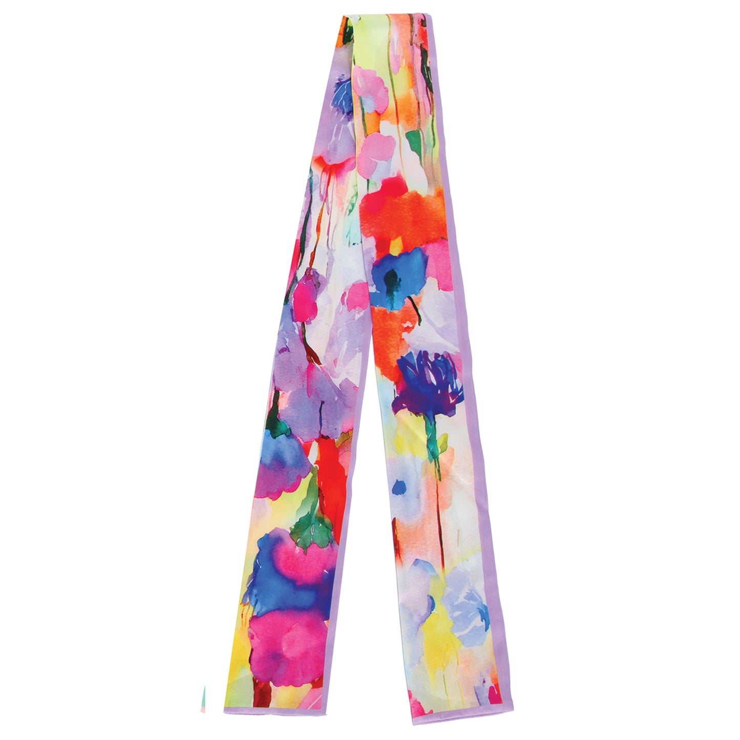 Watercolor Floral Skinny Scarf