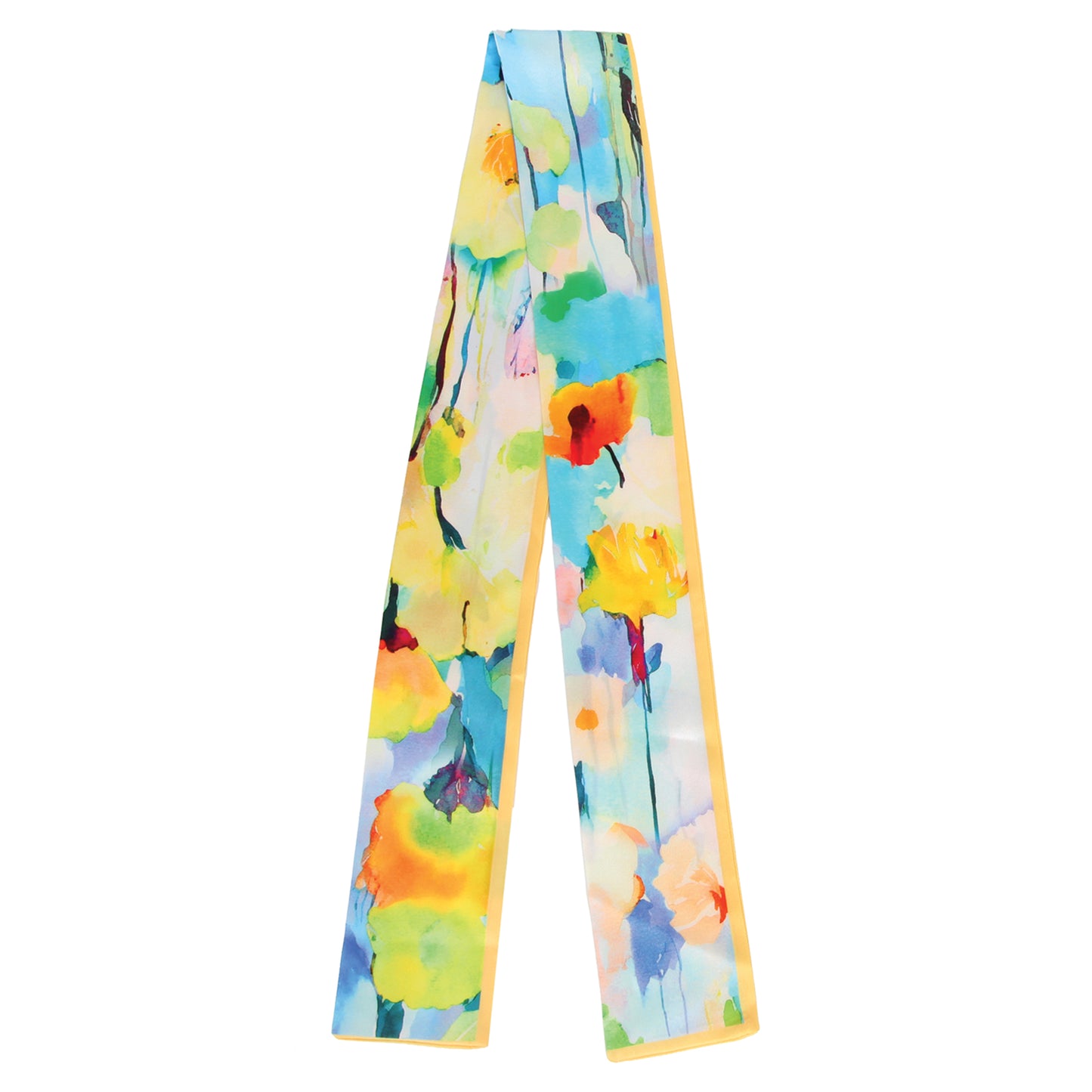 Watercolor Floral Skinny Scarf