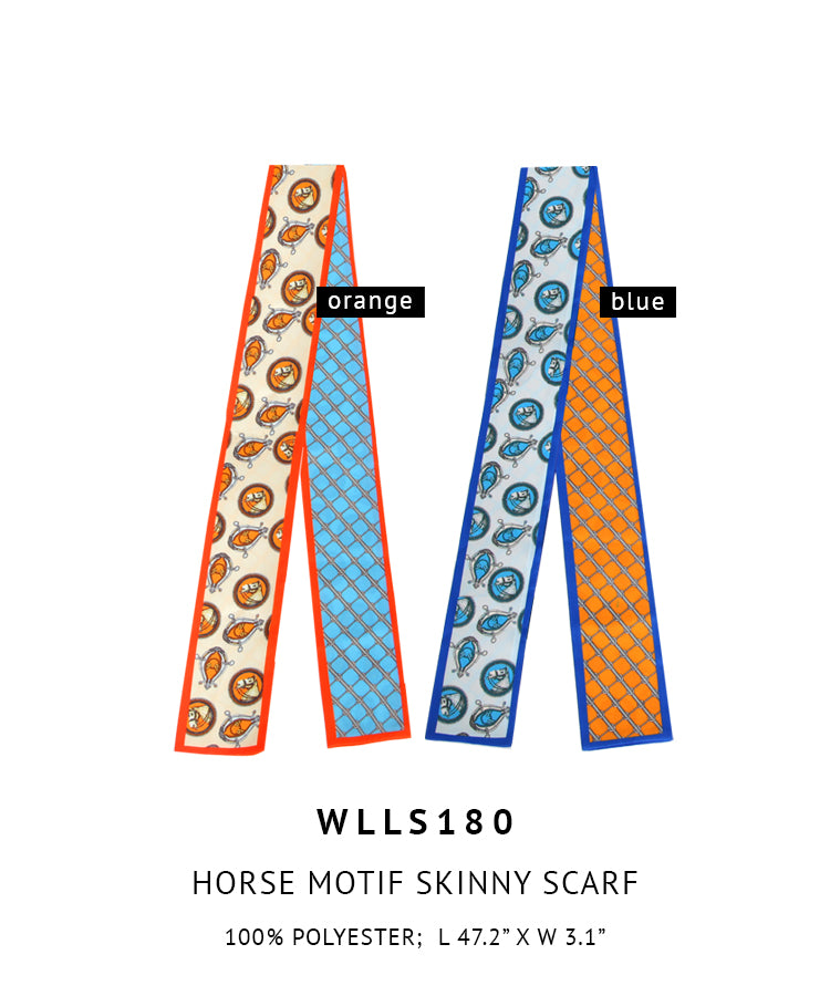 Horse Motif Skinny Scarf