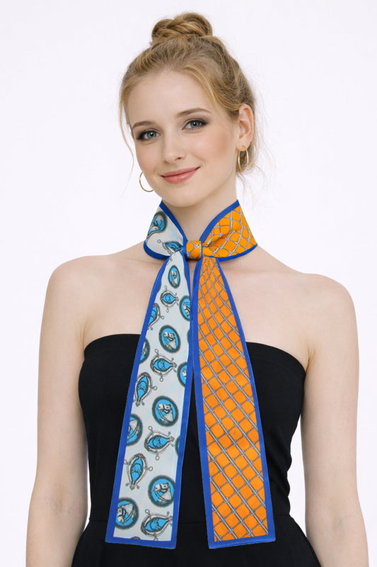 Horse Motif Skinny Scarf