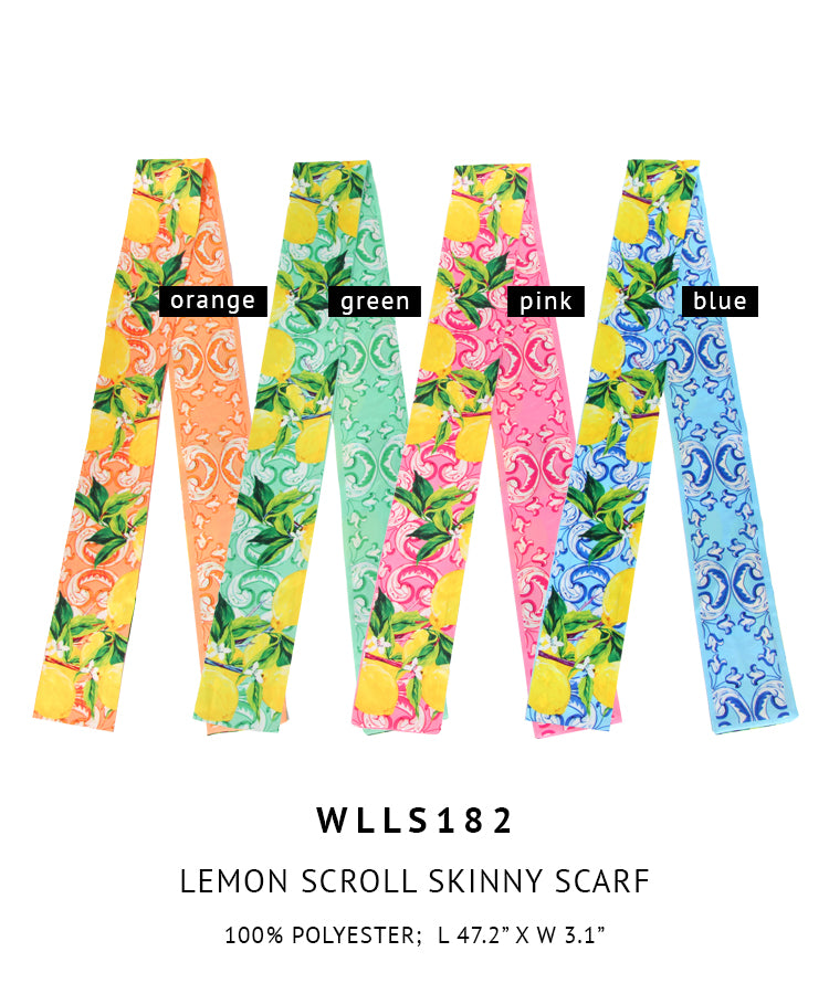 Lemon Scroll Skinny Scarf