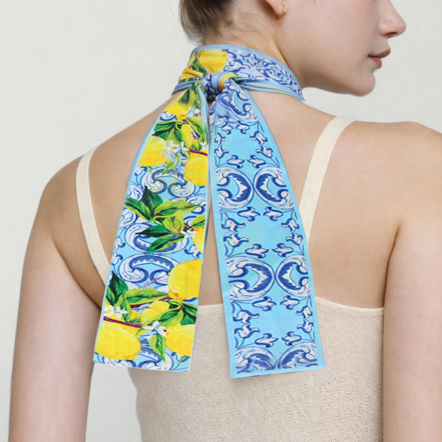 Lemon Scroll Skinny Scarf