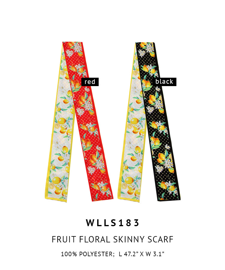 Fruit Floral Skinny Scarf