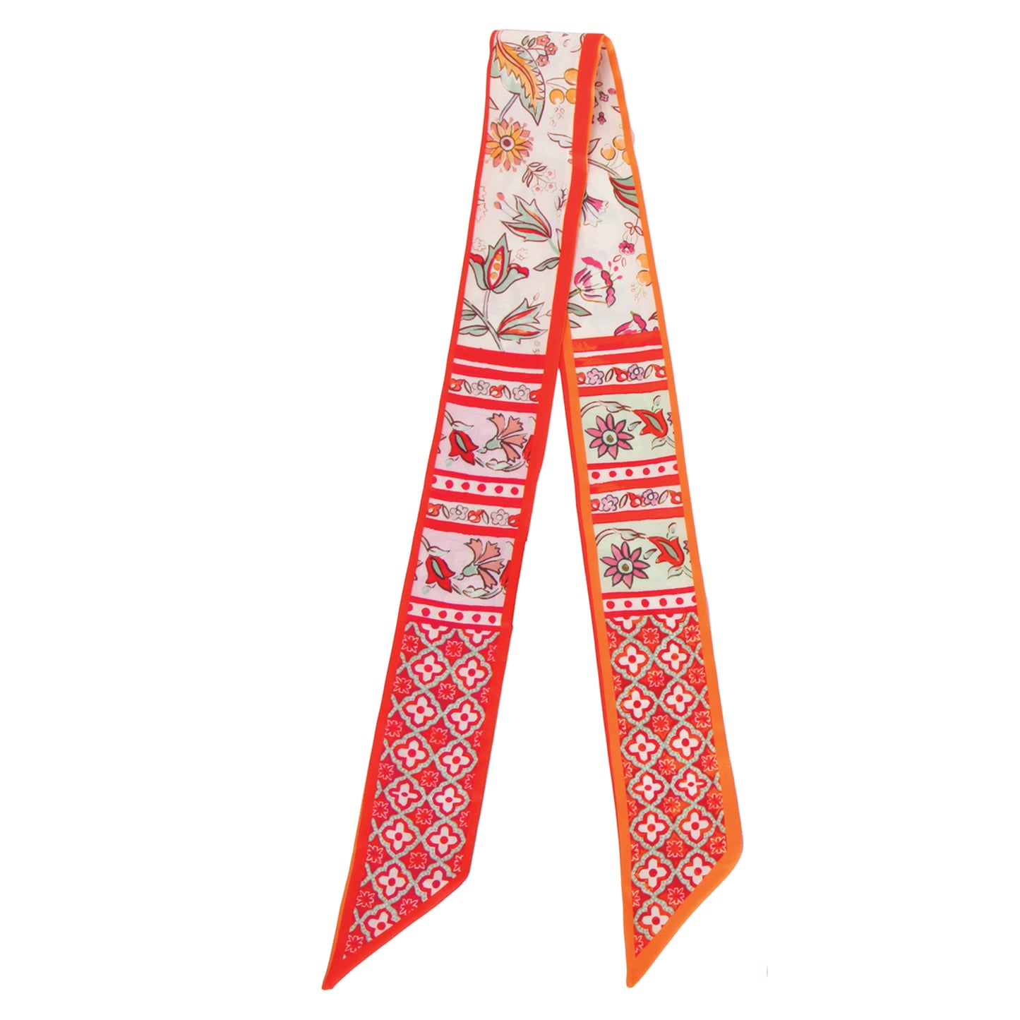 Folk Motif Skinny Scarf