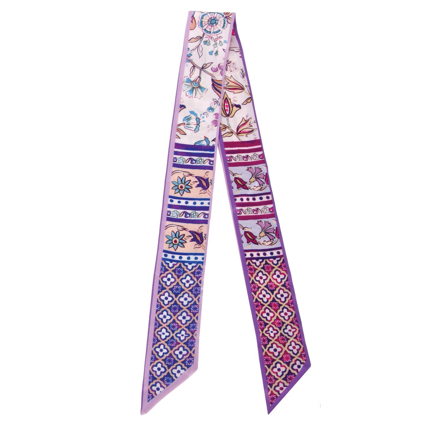 Folk Motif Skinny Scarf