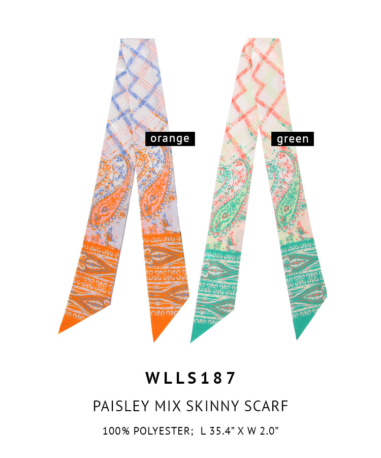 Paisley Mix Skinny Scarf