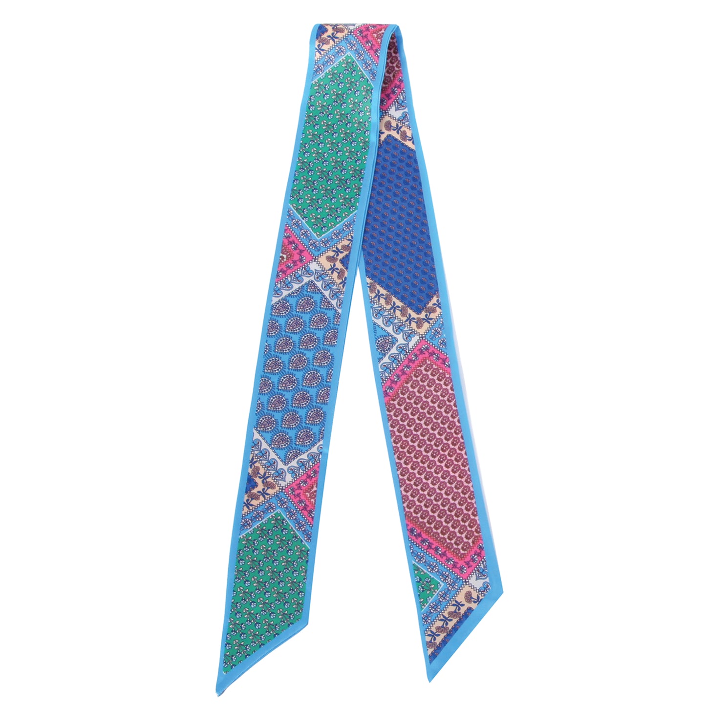 Patchwork Pattern Skinny Scarf