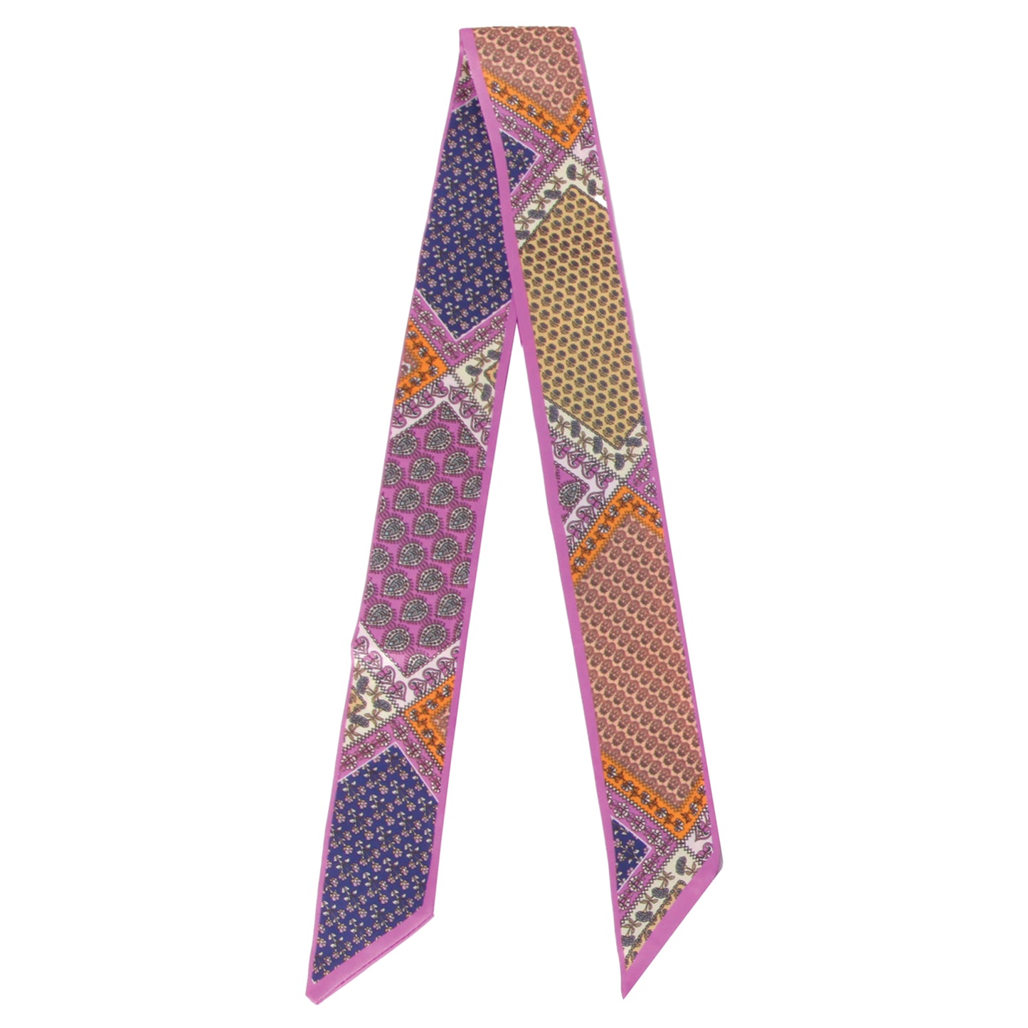 Patchwork Pattern Skinny Scarf