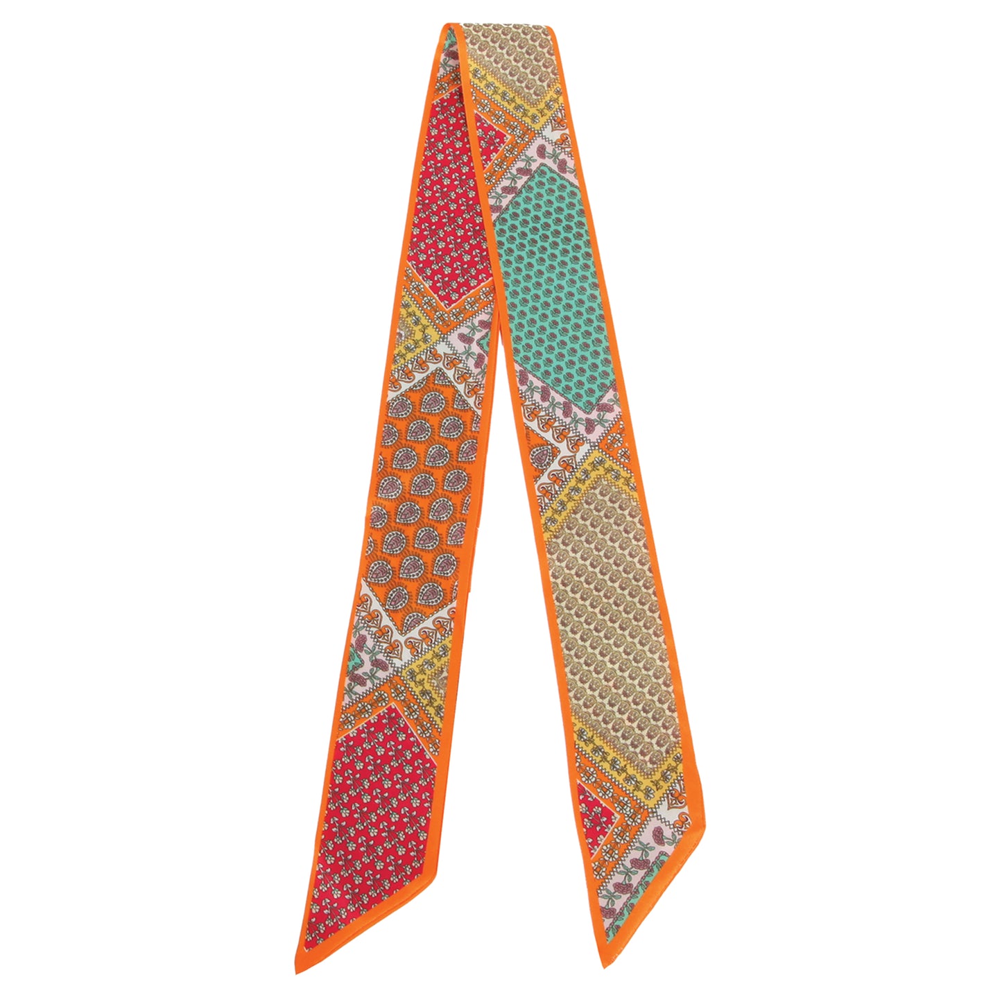 Patchwork Pattern Skinny Scarf