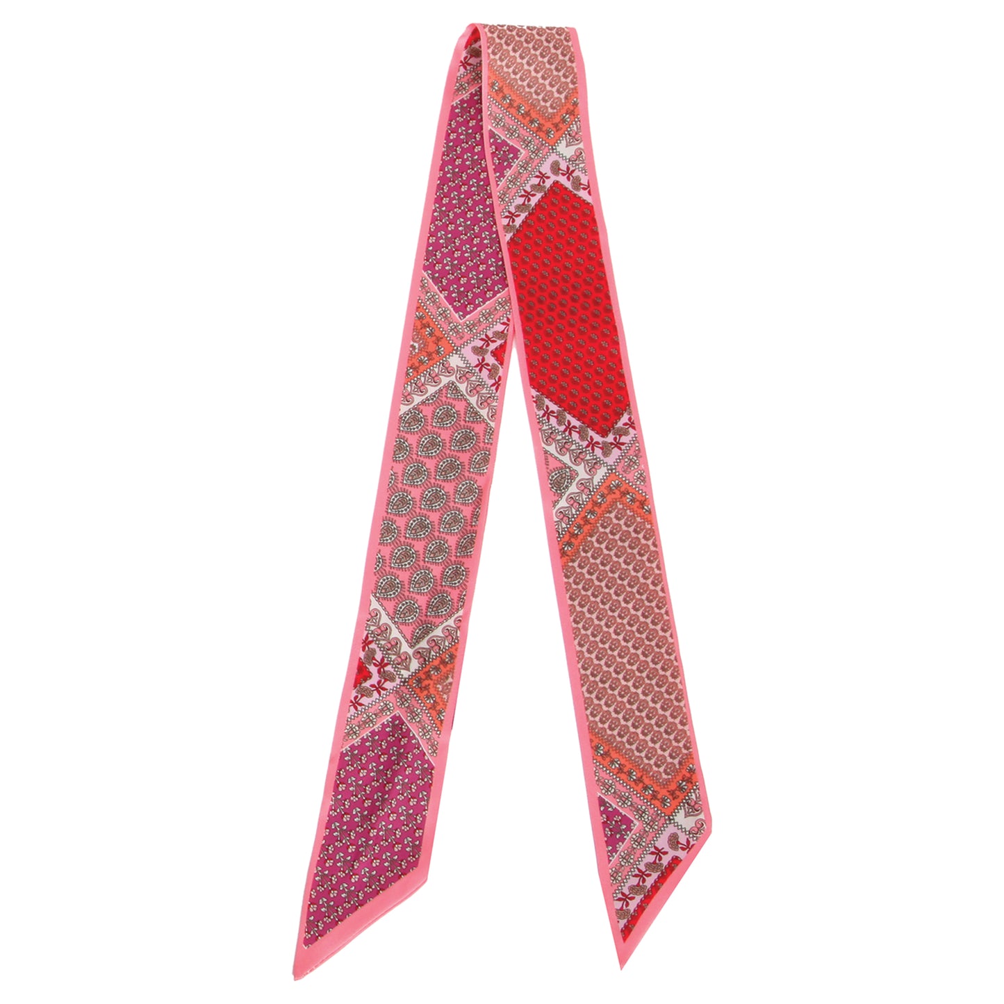 Patchwork Pattern Skinny Scarf