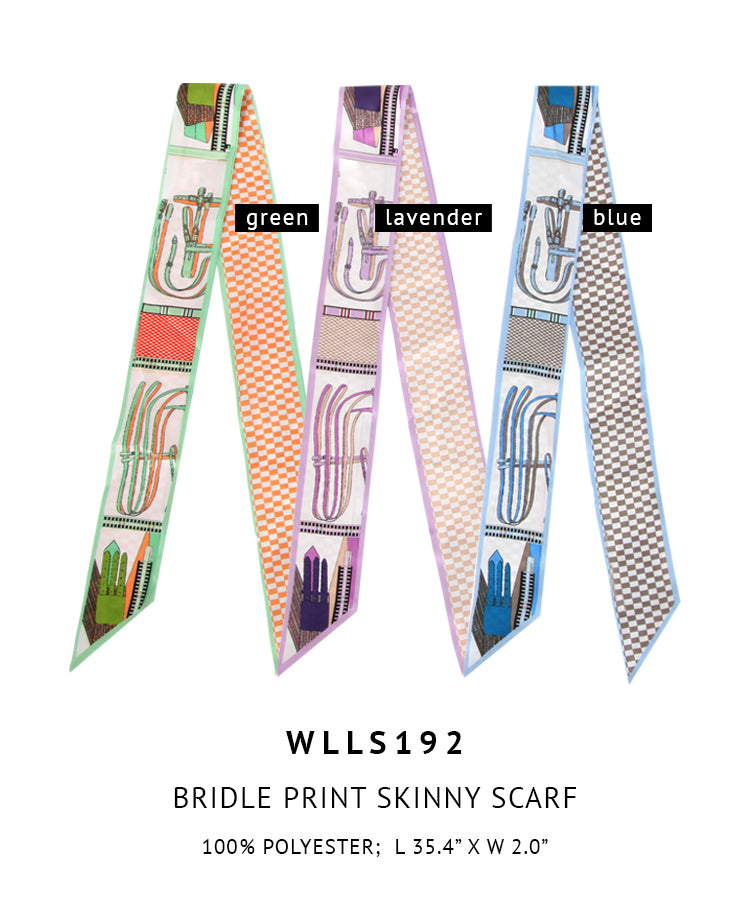 Bridle Print Skinny Scarf