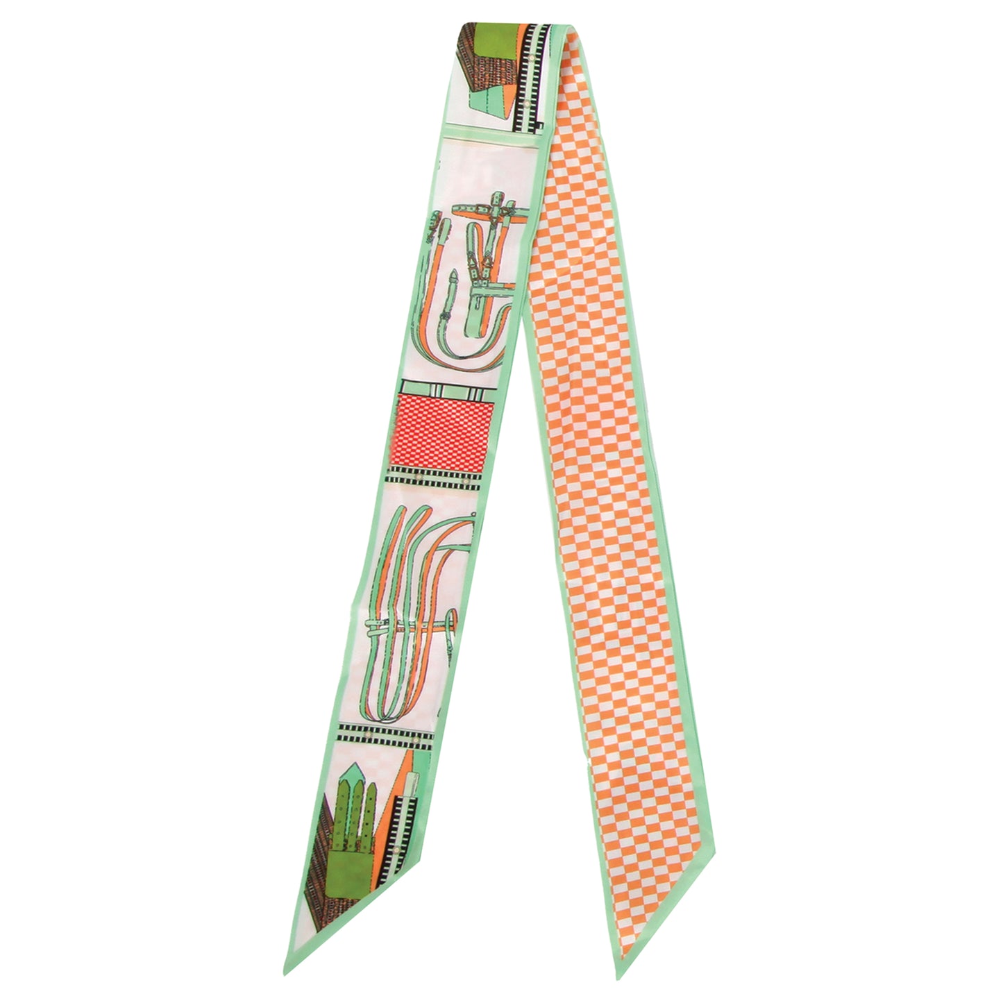 Bridle Print Skinny Scarf