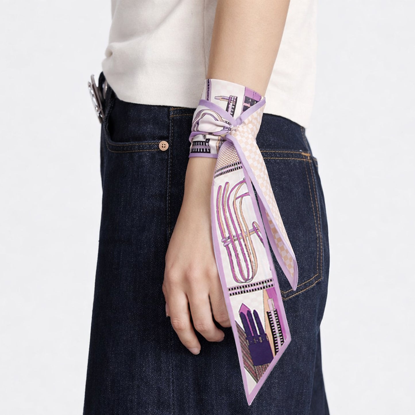 Bridle Print Skinny Scarf