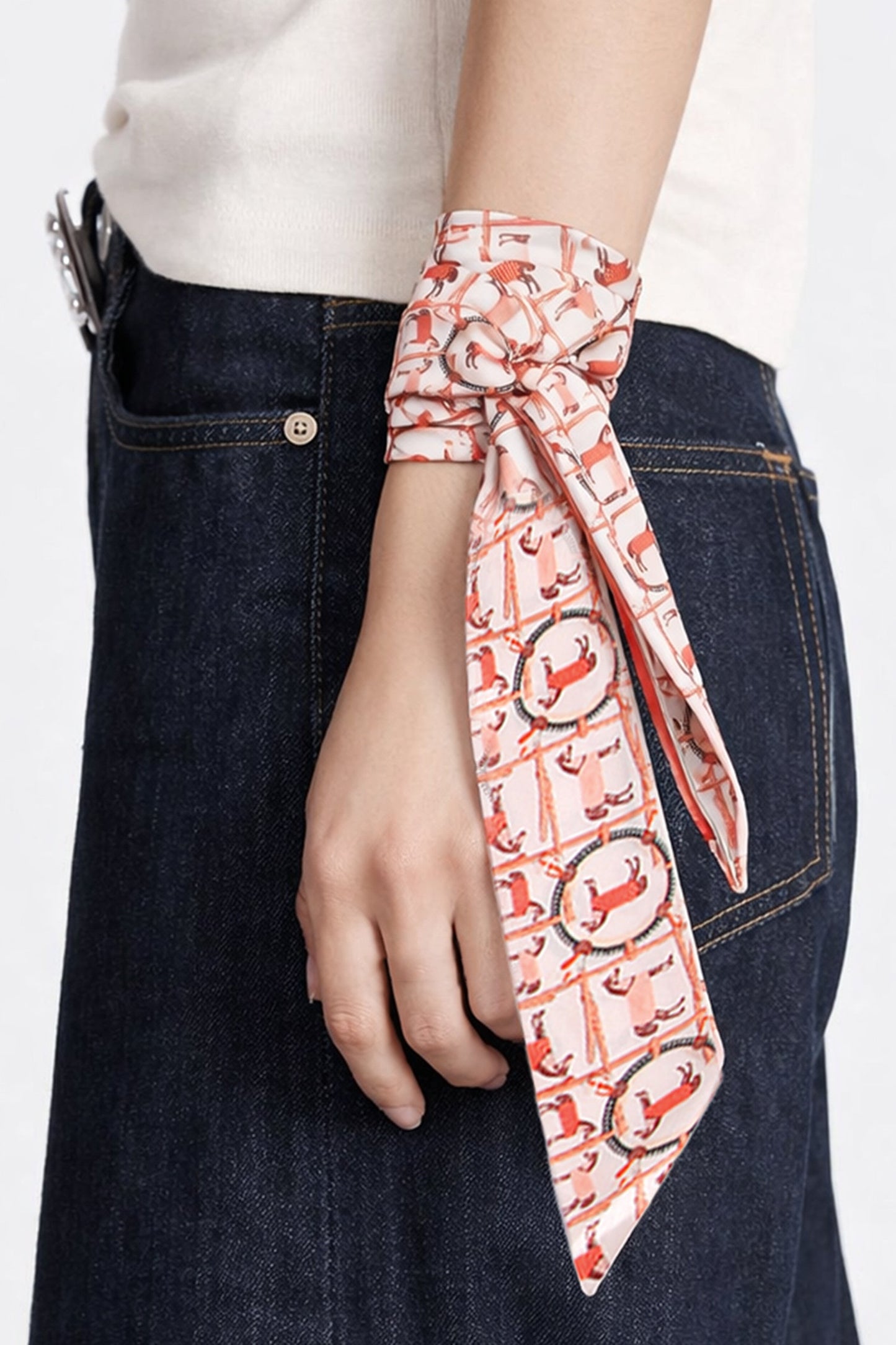 Horse Frame Skinny Scarf