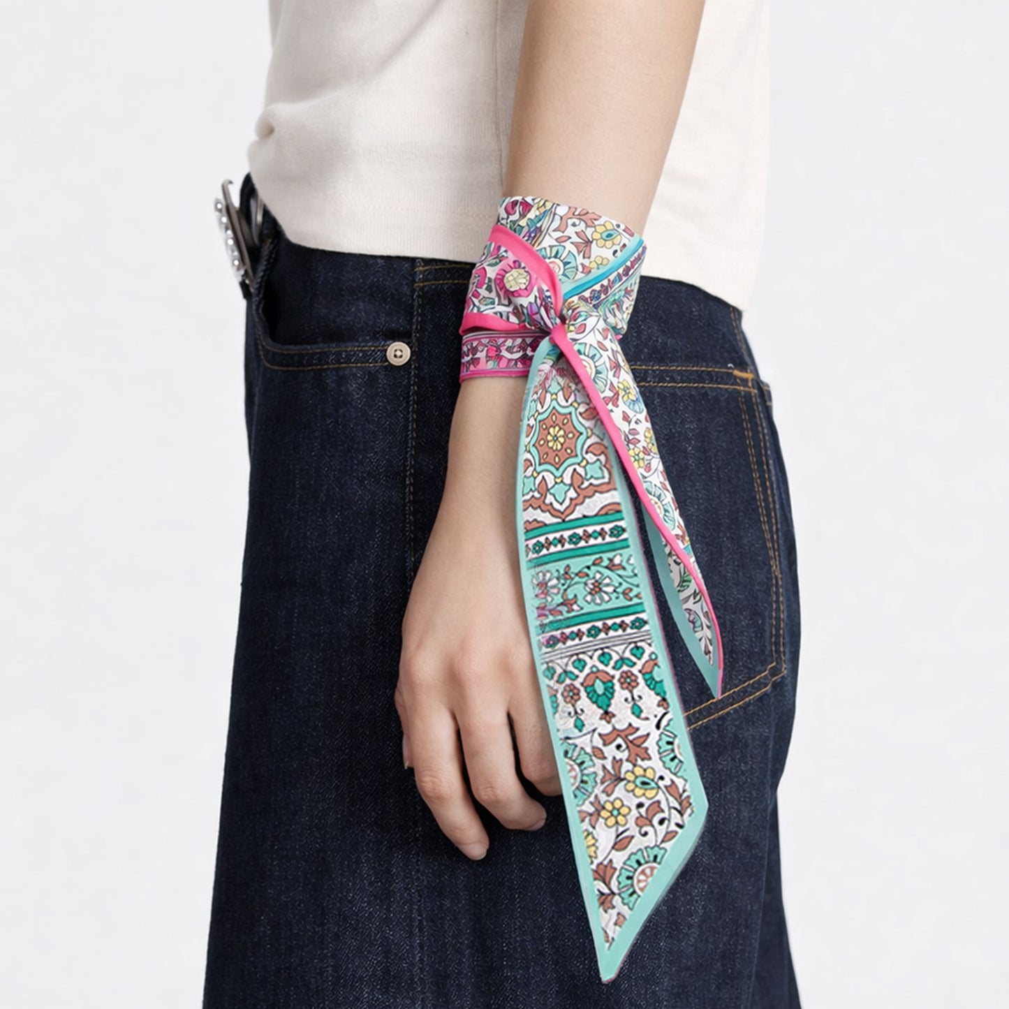 Allover Print Skinny Scarf