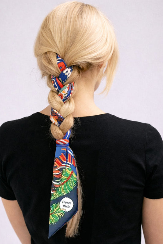 Stripe Collage Skinny Scarf