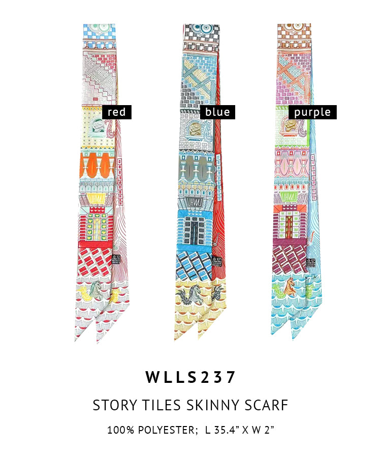 Story Tiles Skinny Scarf