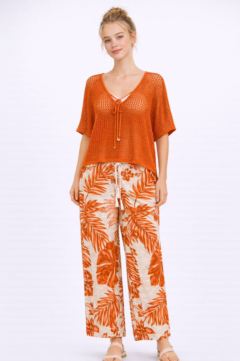 Tropical Print Pants