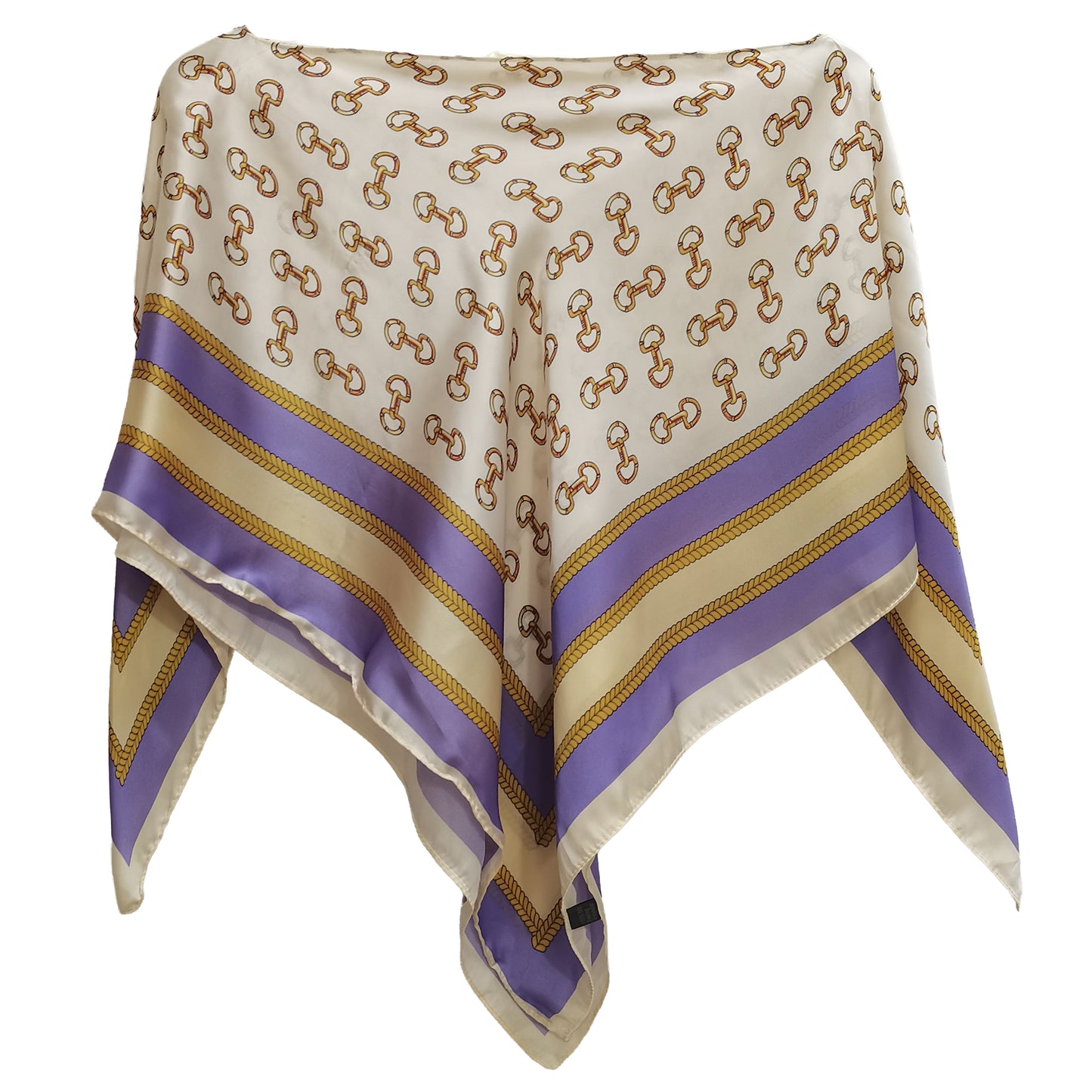 Silky Satin Print Scarf Poncho