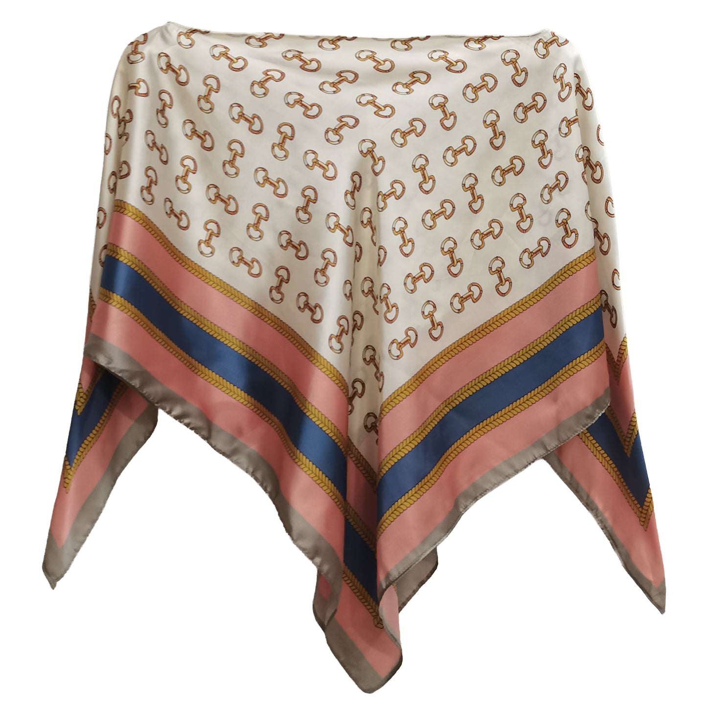 Silky Satin Print Scarf Poncho