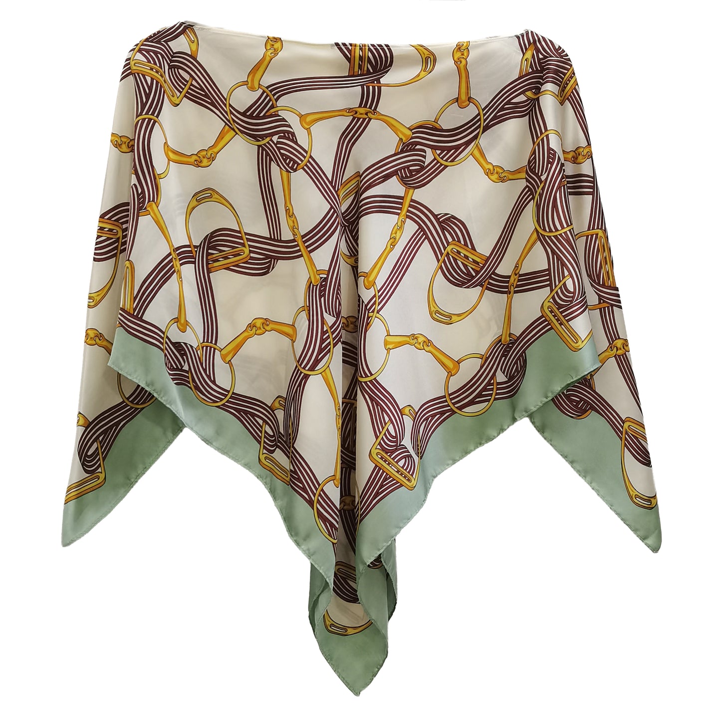 Silky Satin Print Scarf Poncho