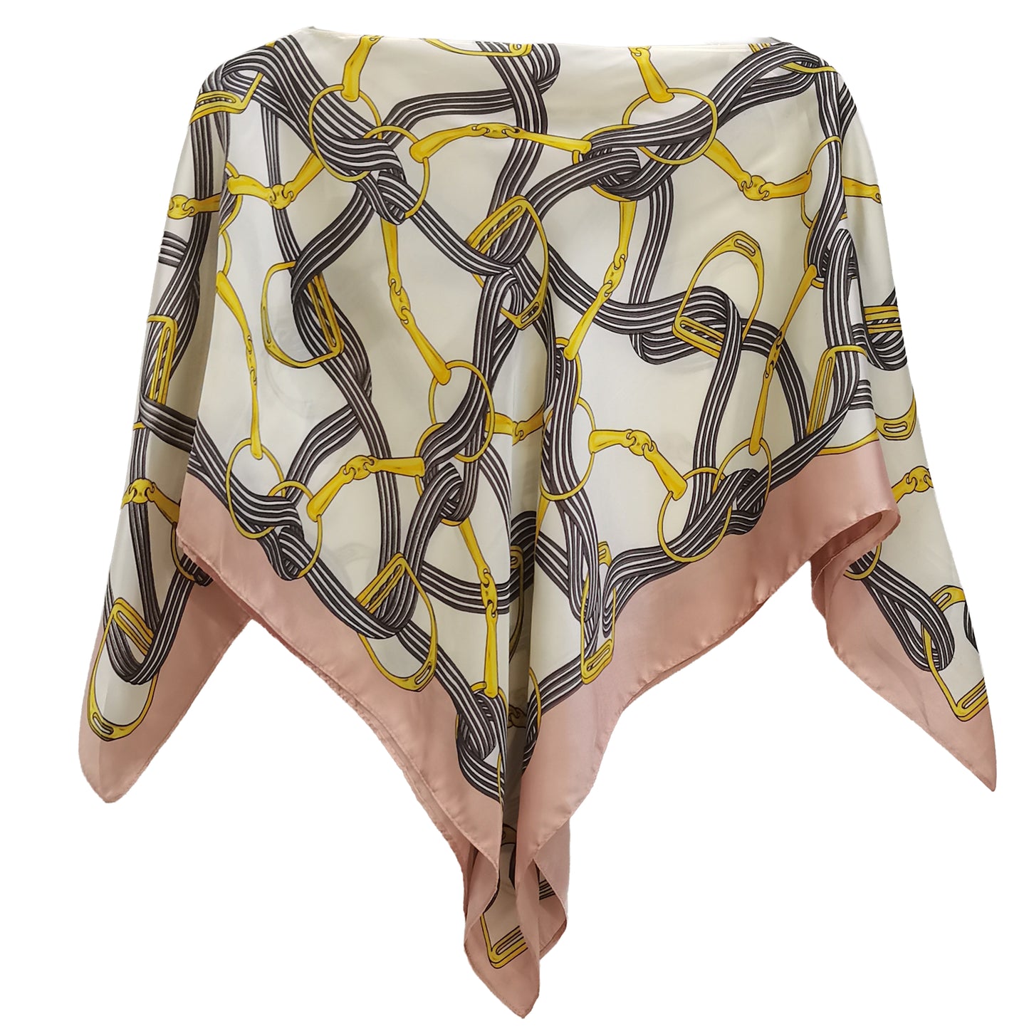 Silky Satin Print Scarf Poncho