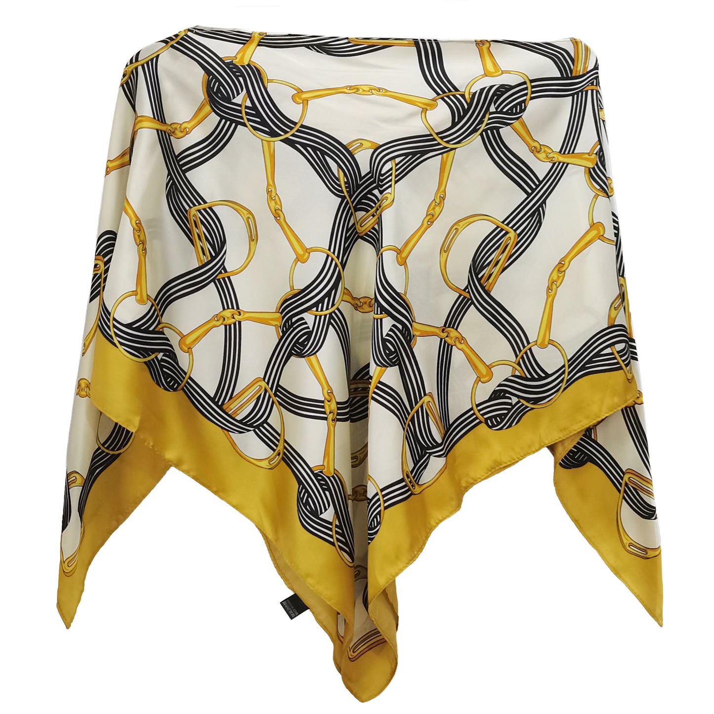 Silky Satin Print Scarf Poncho