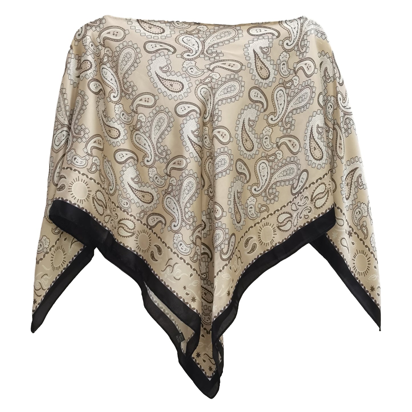 Silky Satin Print Scarf Poncho