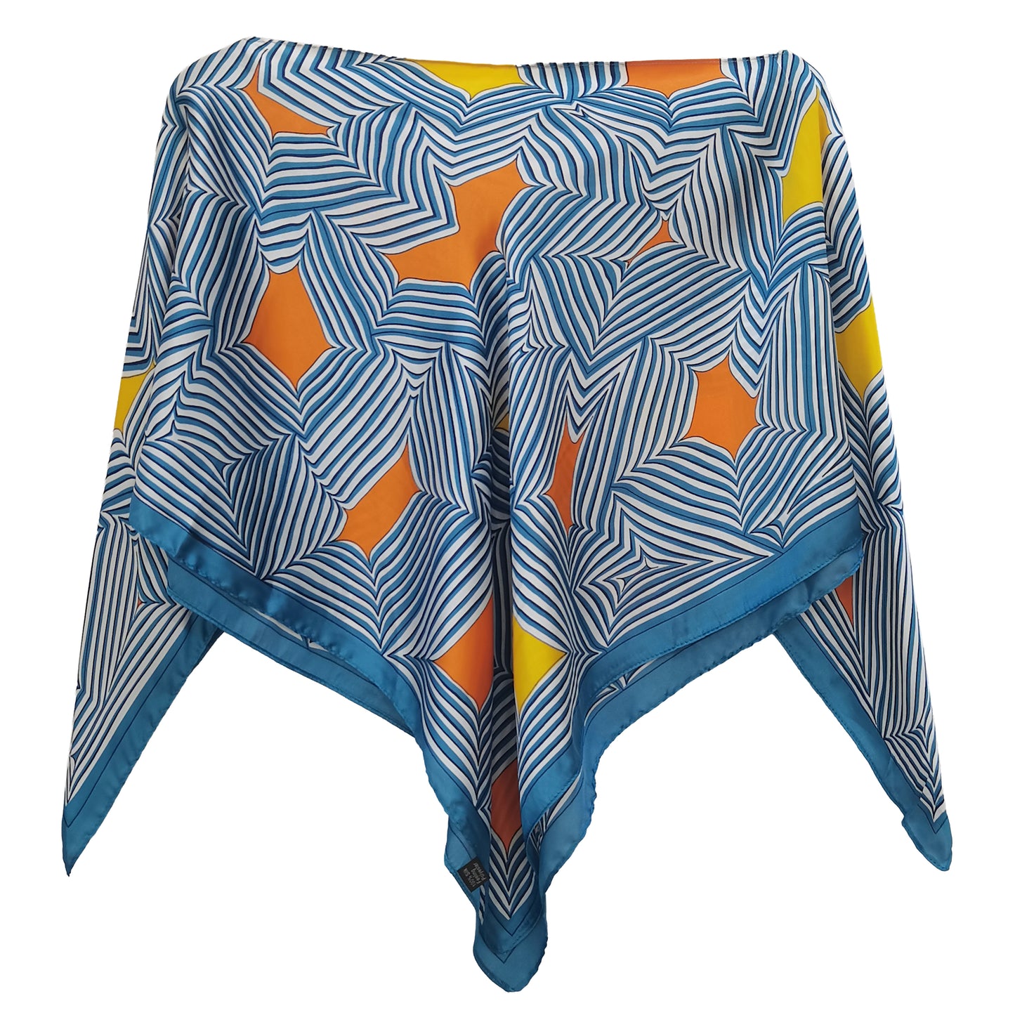 Silky Satin Print Scarf Poncho