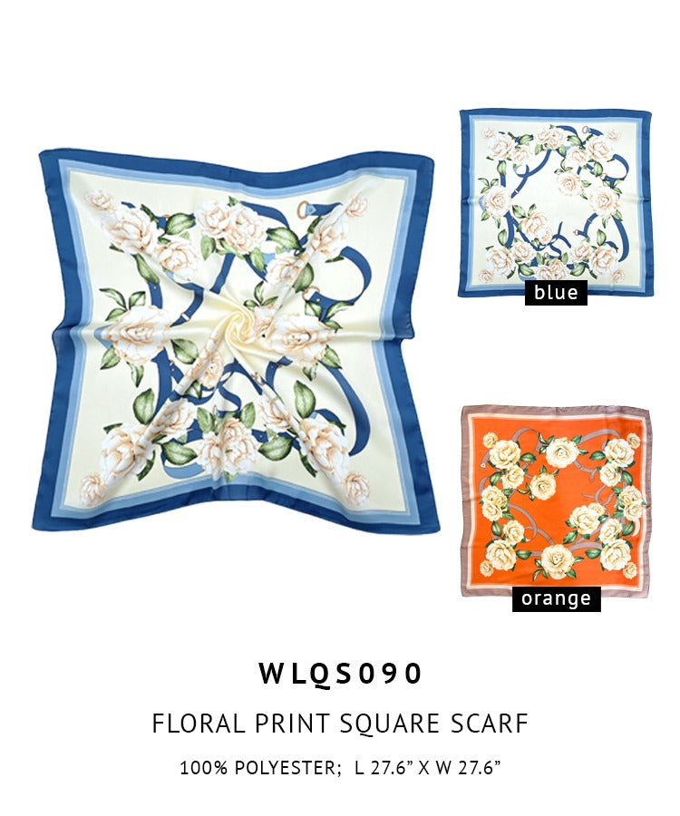 Floral Print Square Scarf