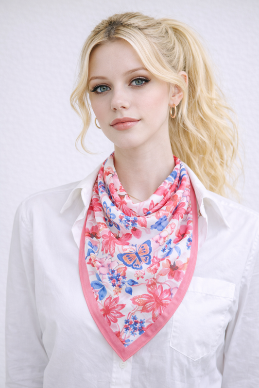 Floral Print Square Scarf
