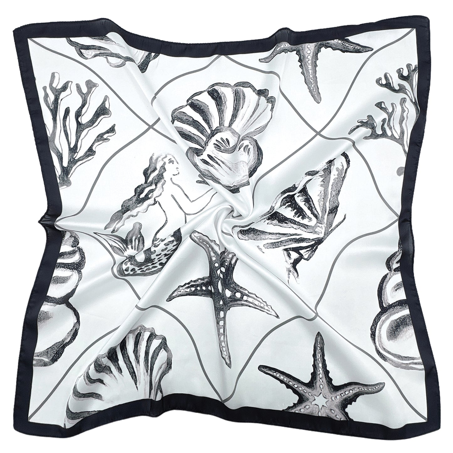 Sea Shell Print Square Scarf