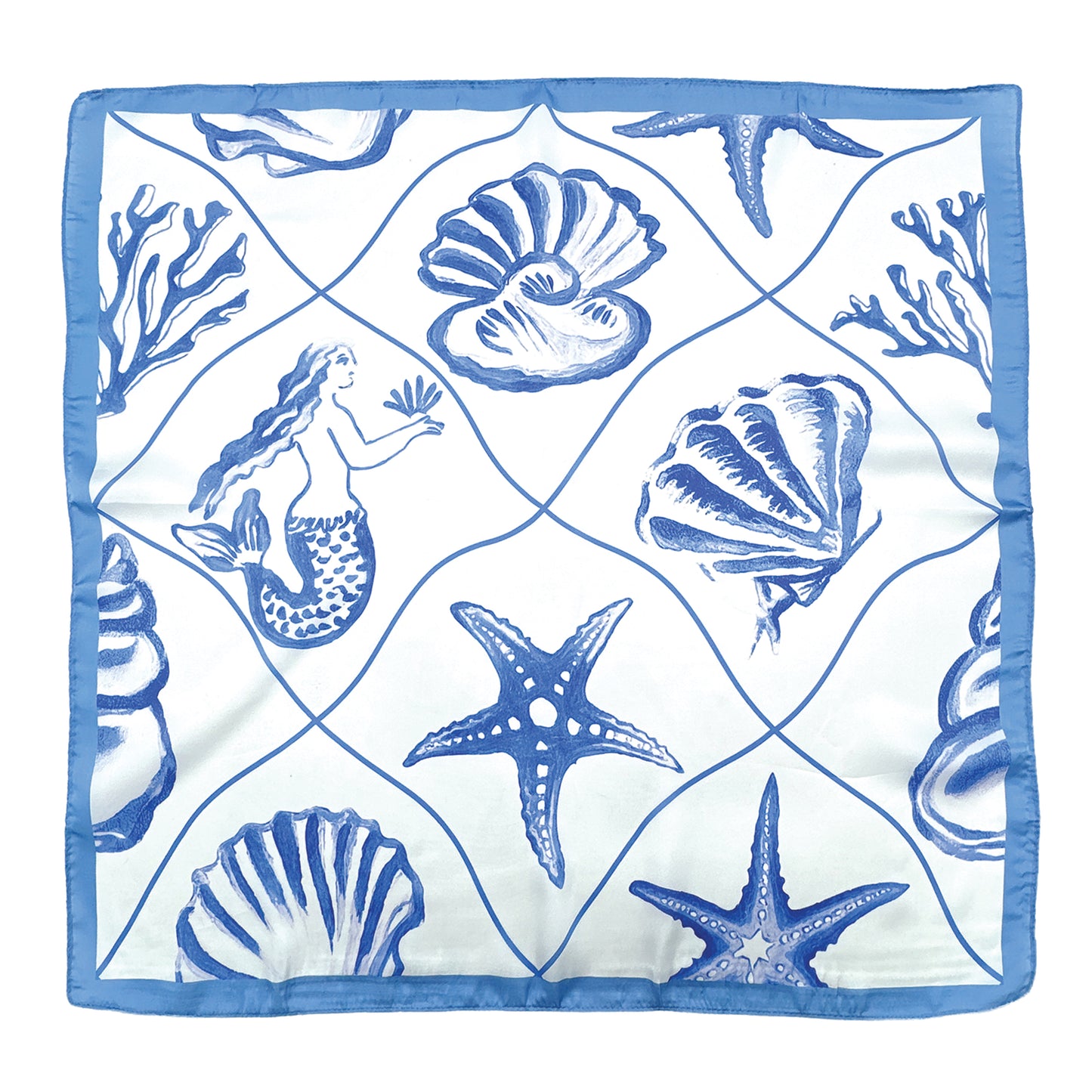 Sea Shell Print Square Scarf