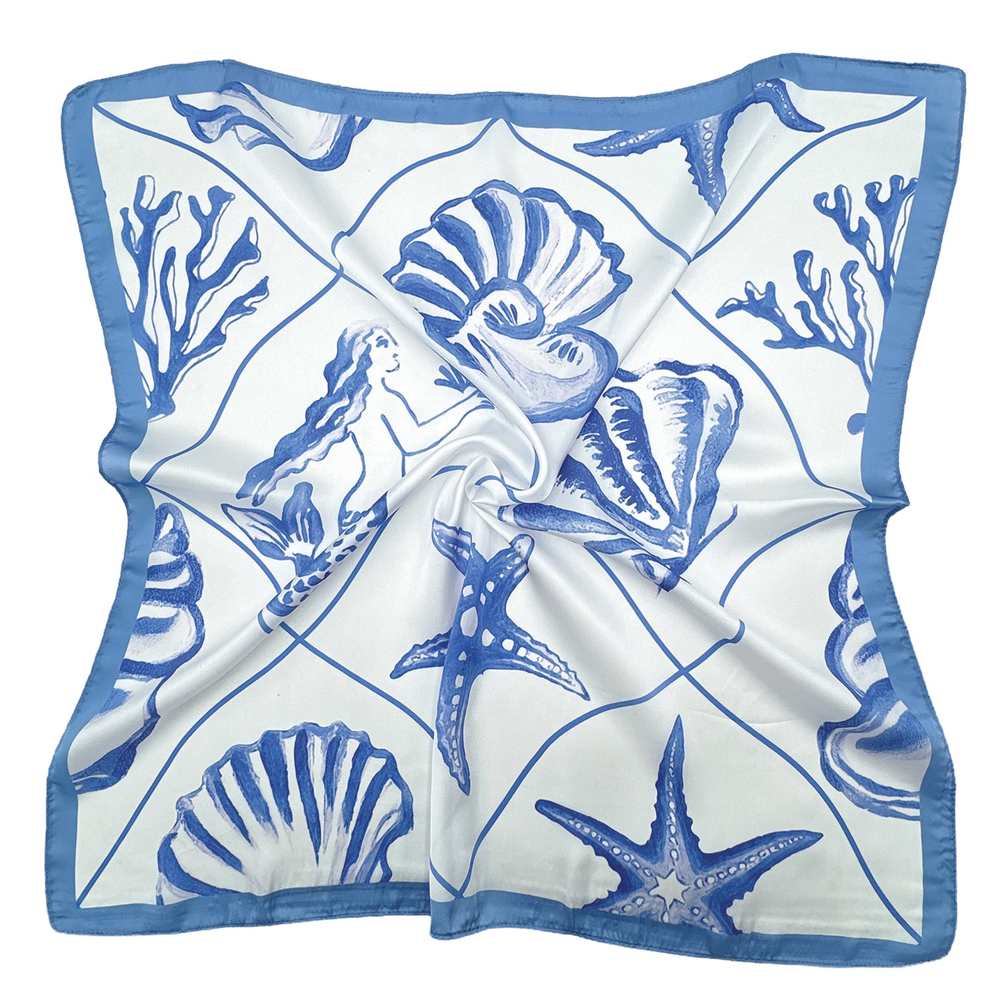 Sea Shell Print Square Scarf