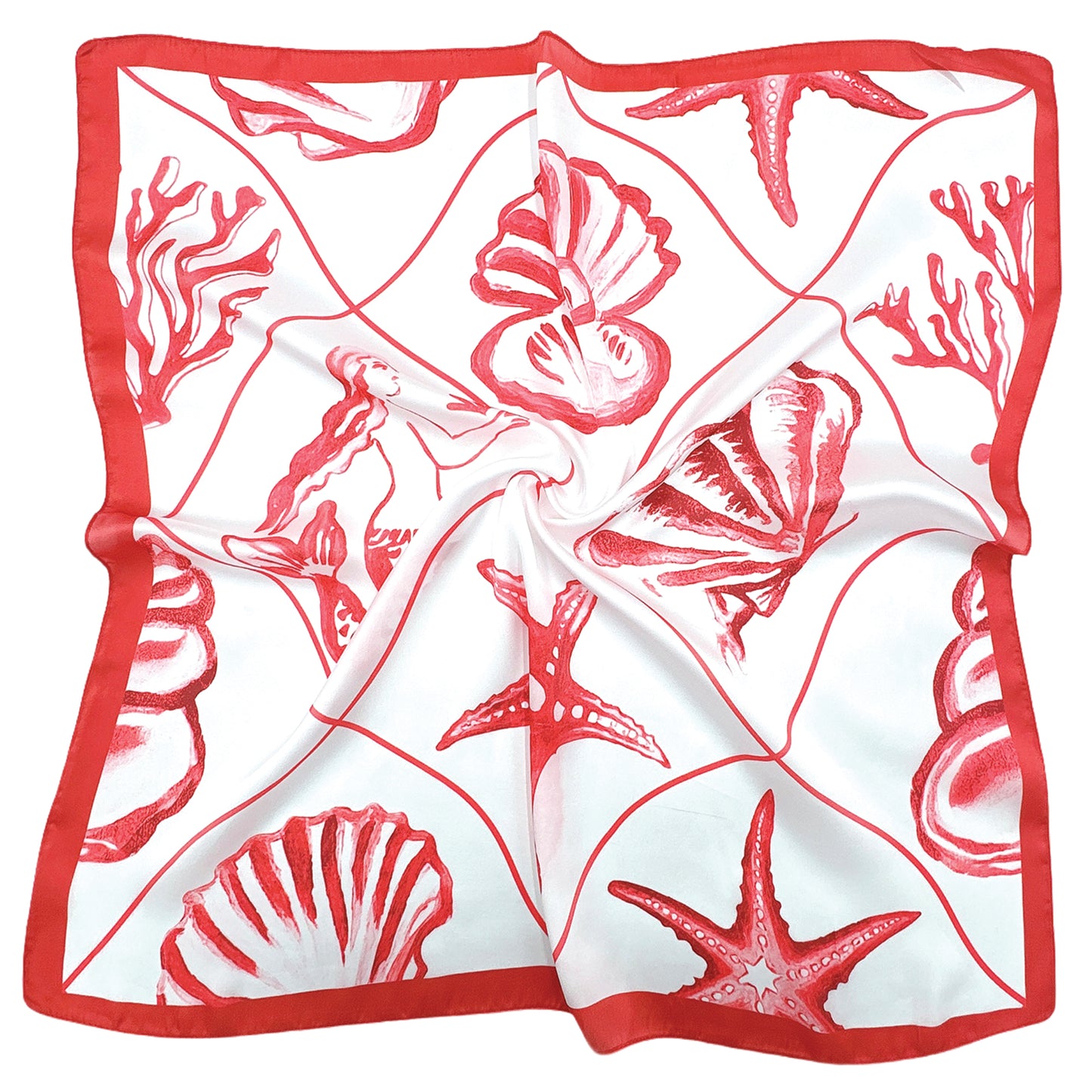 Sea Shell Print Square Scarf