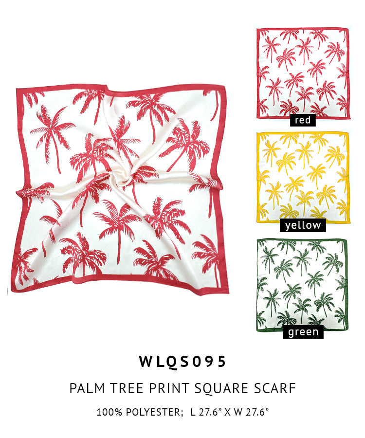 Palm Tree Print Square Scarf