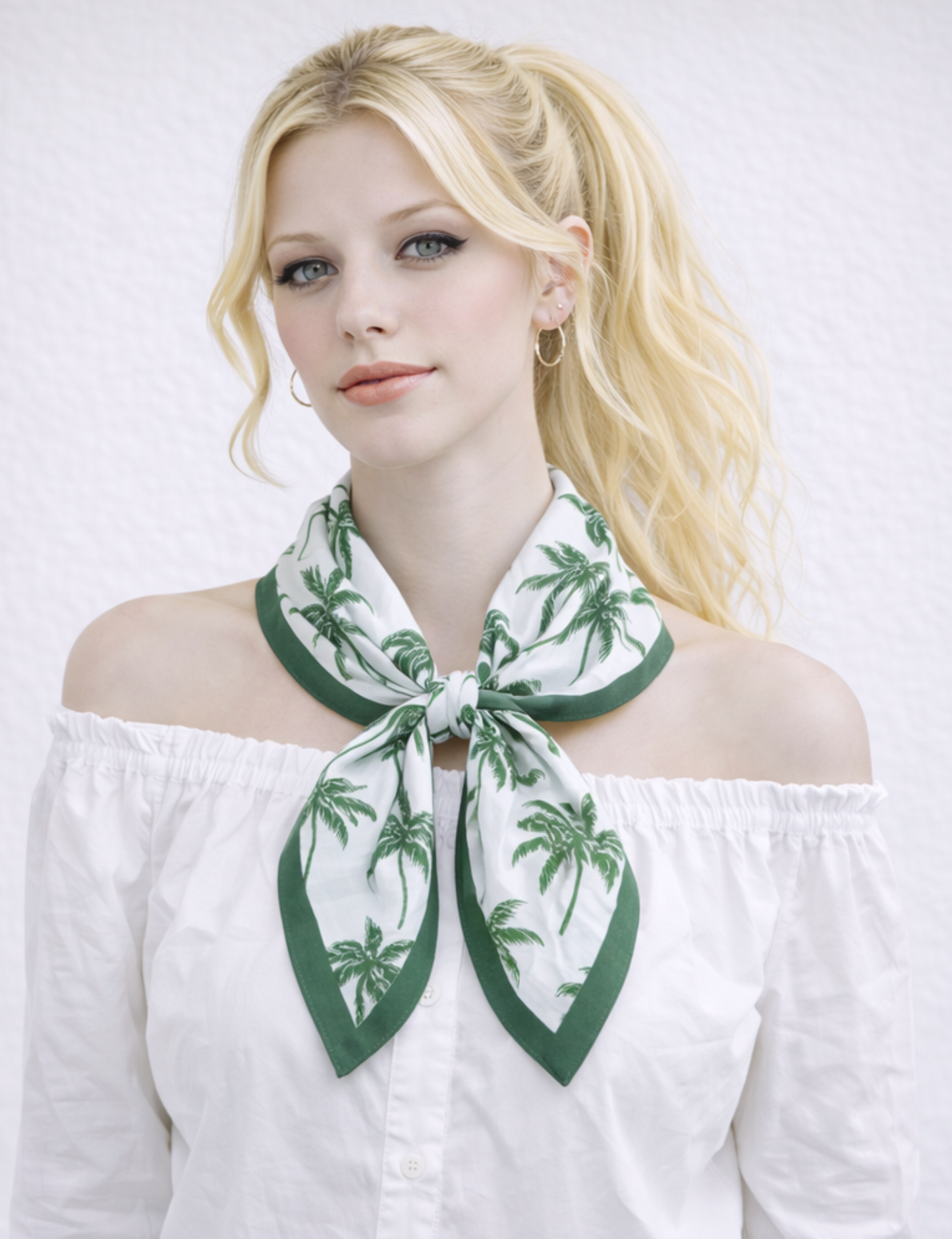 Palm Tree Print Square Scarf