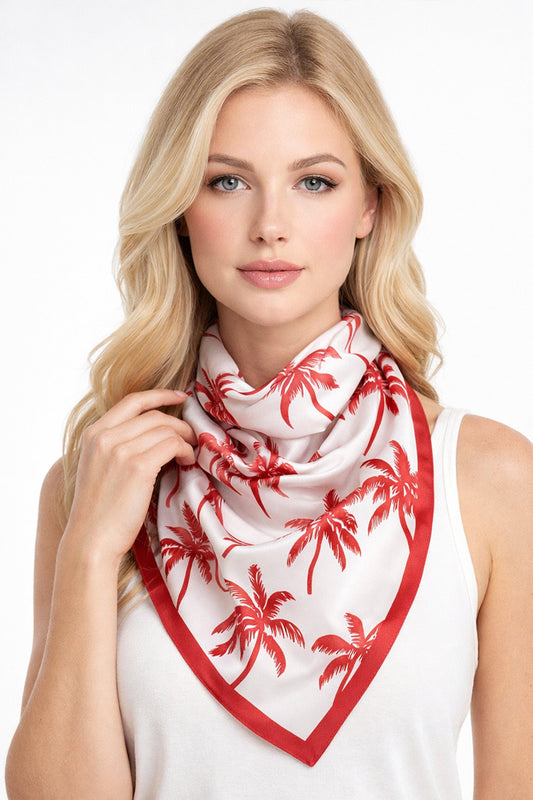 Palm Tree Print Square Scarf