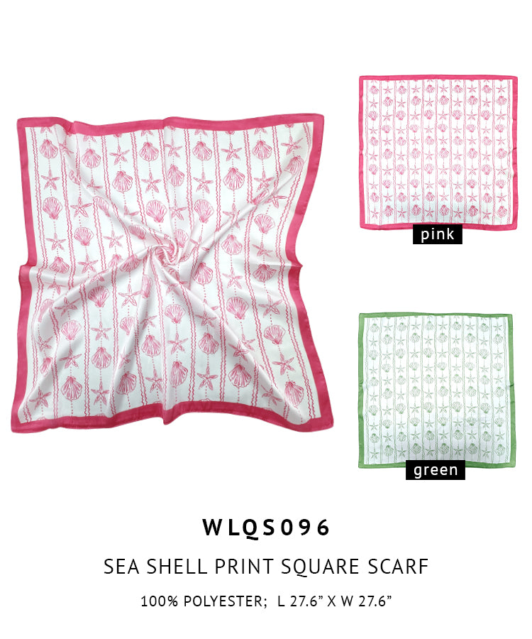 Sea Shell Print Square Scarf