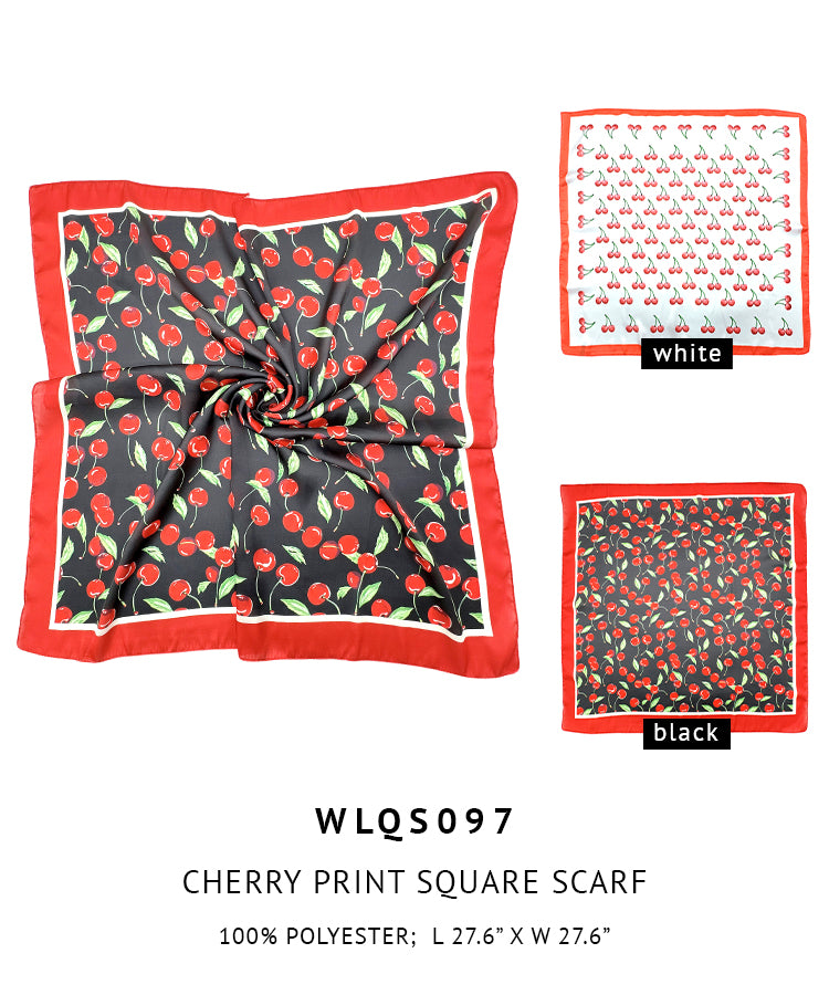 Cherry Print Square Scarf