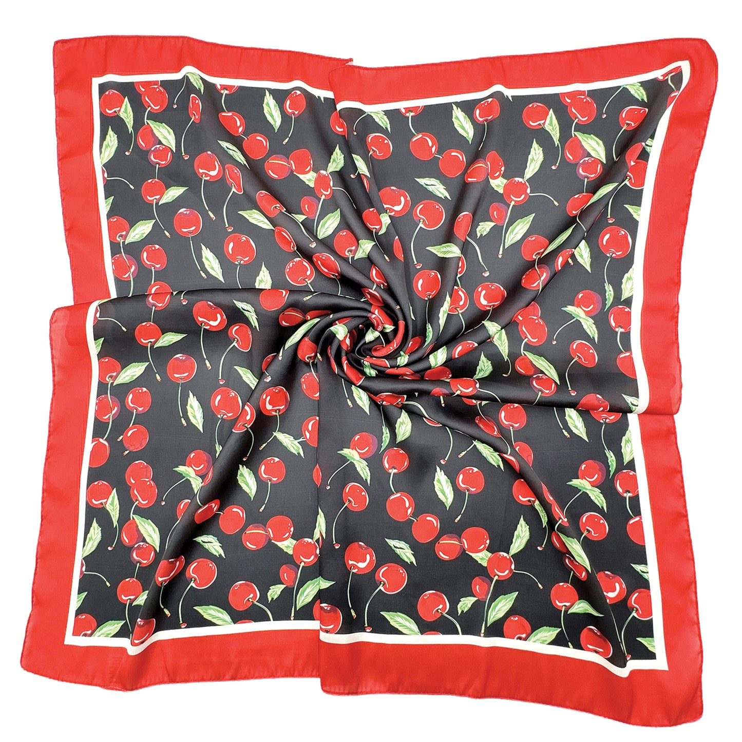 Cherry Print Square Scarf