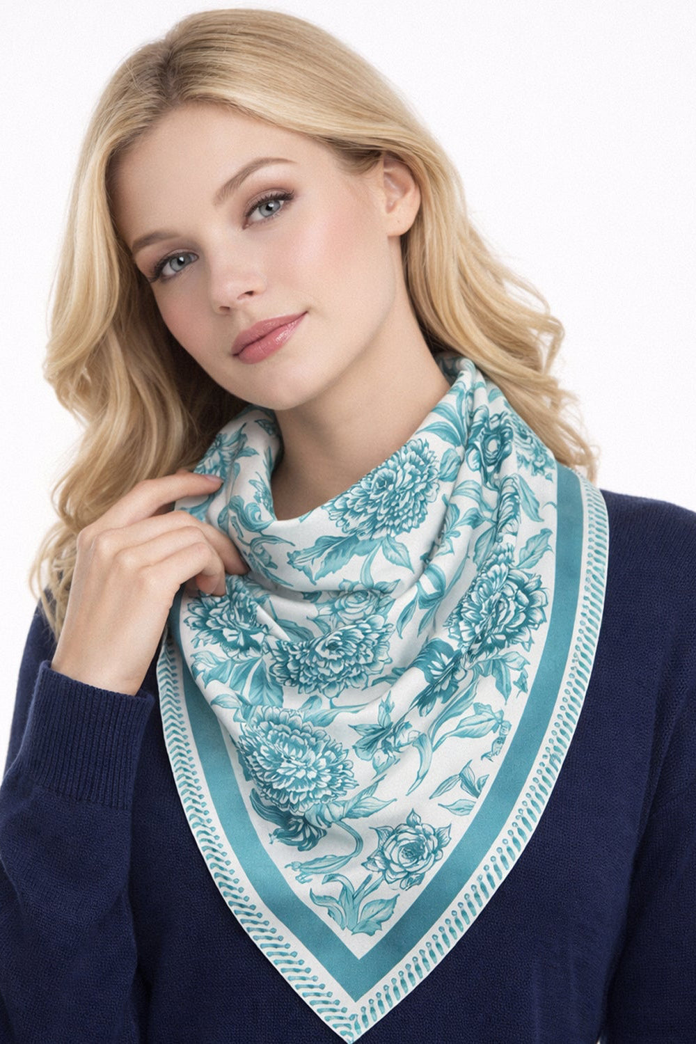 Flower Print Square Scarf
