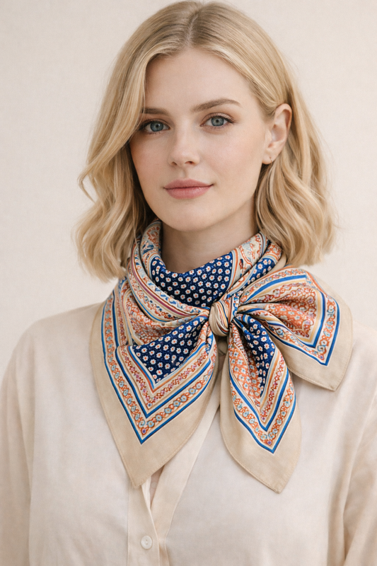 Boho Print Square Scarf
