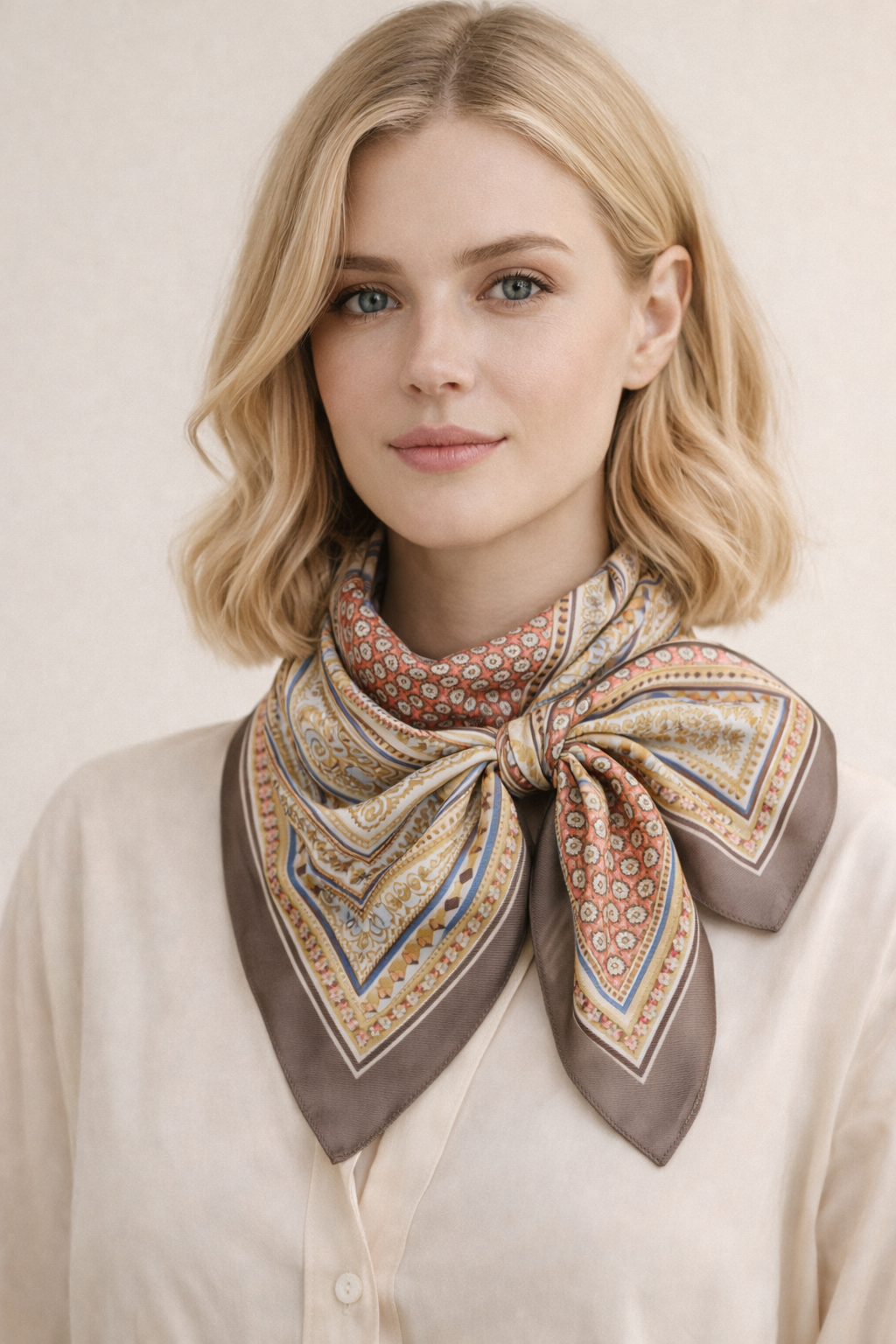 Boho Print Square Scarf