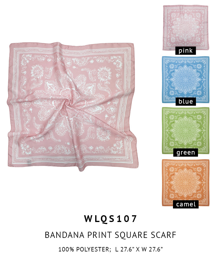 Bandana Print Square Scarf