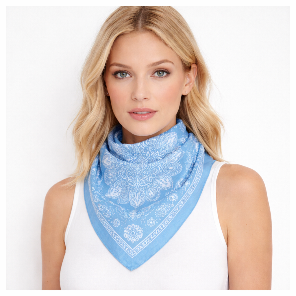 Bandana Print Square Scarf