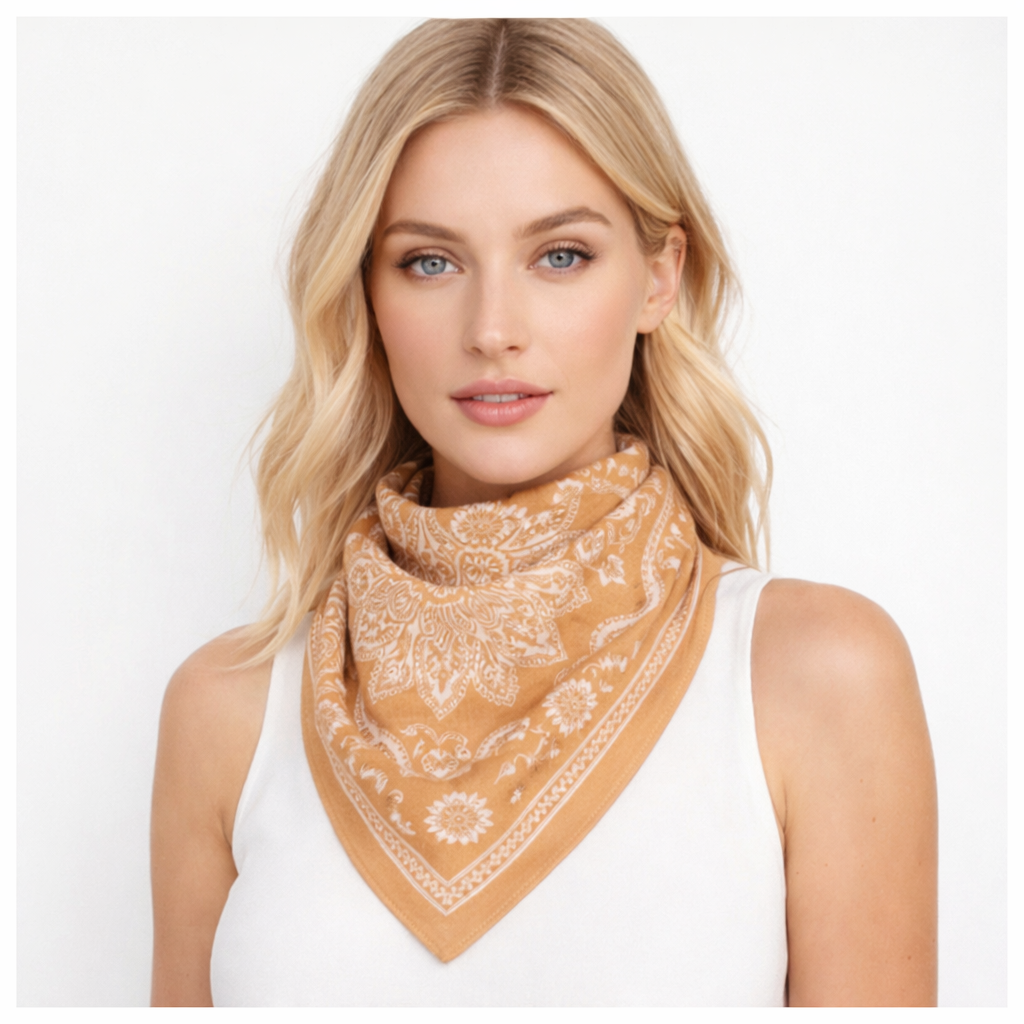 Bandana Print Square Scarf