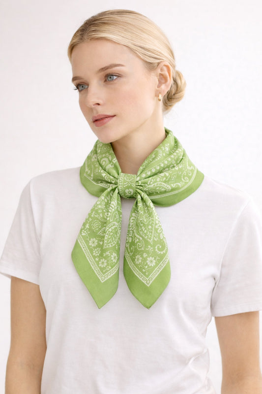 Bandana Print Square Scarf