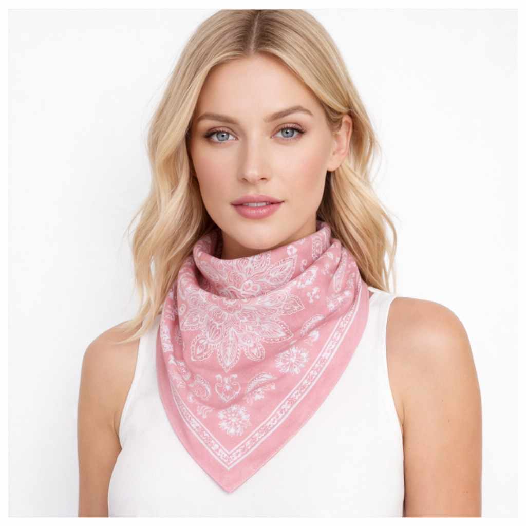 Bandana Print Square Scarf